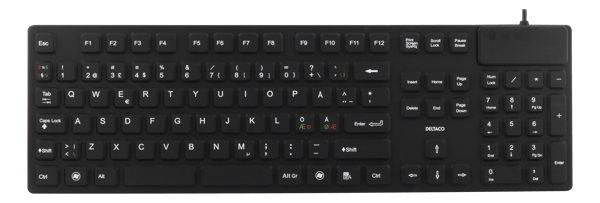 Rubberized keyboard silicone IP68 full size 105 keys black