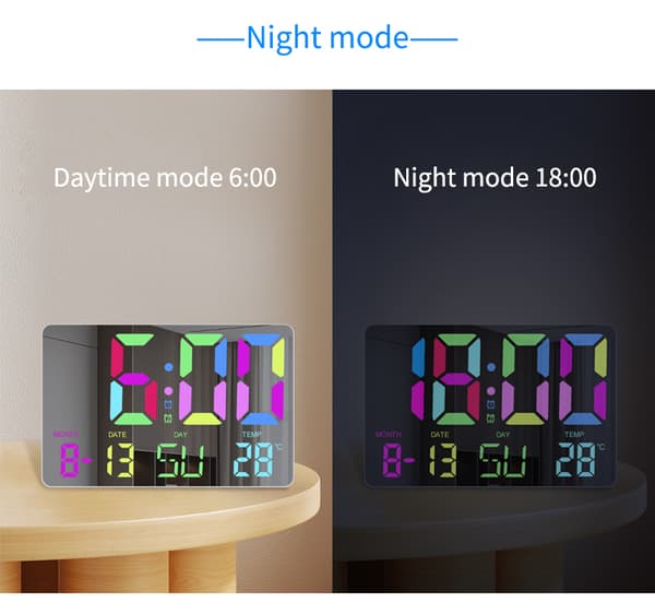Digital klocka med RGB LED-display Black