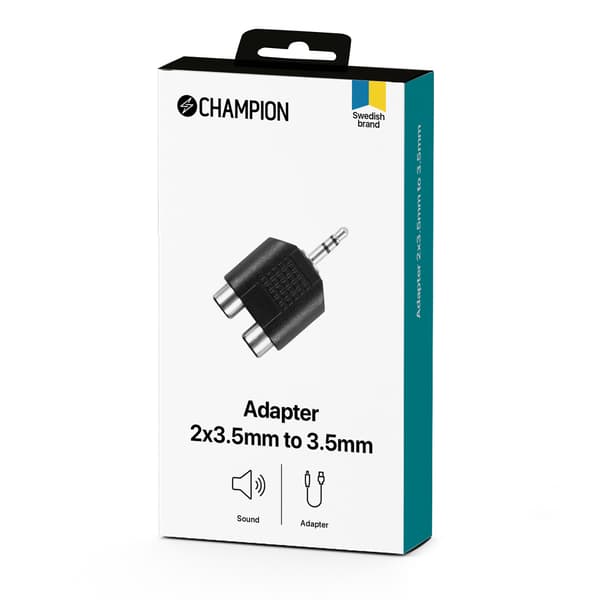 3,5 mm Hane - 2 x 3,5 mm adapteri