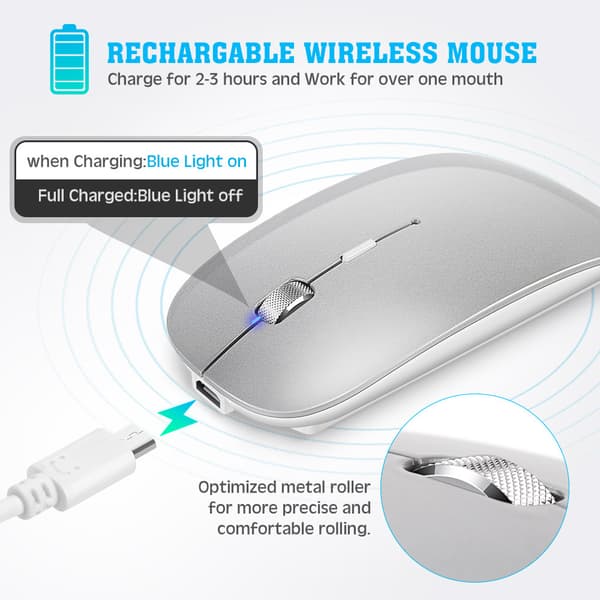 Langaton Bluetooth Dual Mode -hiiri monilaitteiseen käyttöön Silver