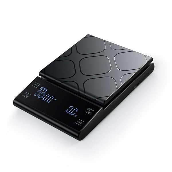 E70 Sort Genopladelig Kaffevægt med Timer 5kg/0.1g