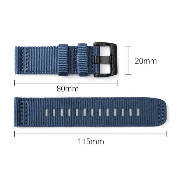 Nylon urrem til Garmin Forerunner 255/265/245 Smartwatch Blue M