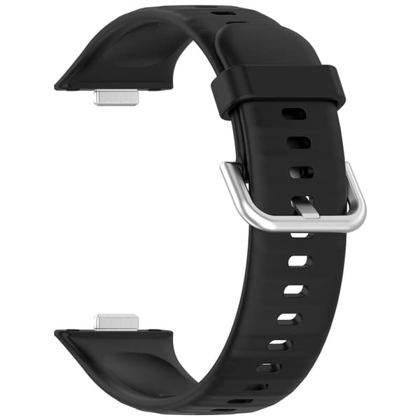 Silikonrem for Huawei Fit 4 - Lys Rosa, Sølvspenne Black