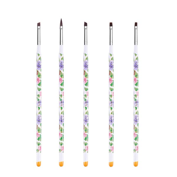 Nail Art børster, 5 deler MultiColor