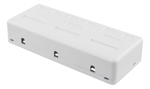 Surface mount box for Keystone, 6 ports, white