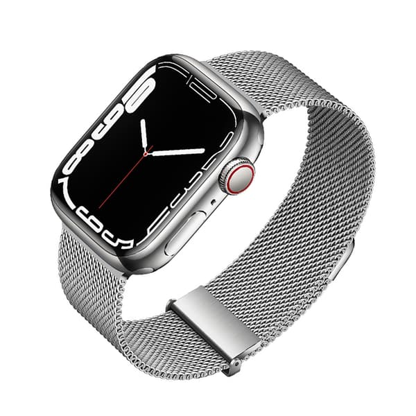Grafiitinharmaa Milanese Loop -ranneke Apple Watchille Silver L