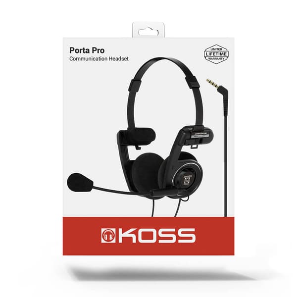 Hodetelefon PortaPro Communication Headset On-Ear Mic Sort
