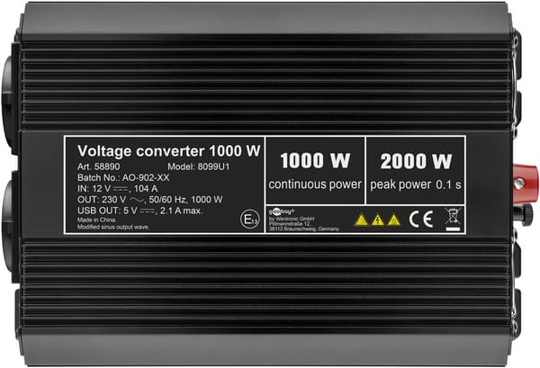 Jännitteenmuuntaja 1000W
