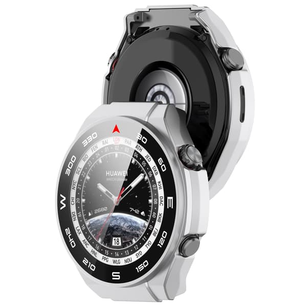 Älykellokotelo näytönsuojalla Silver Huawei Watch Ultimate