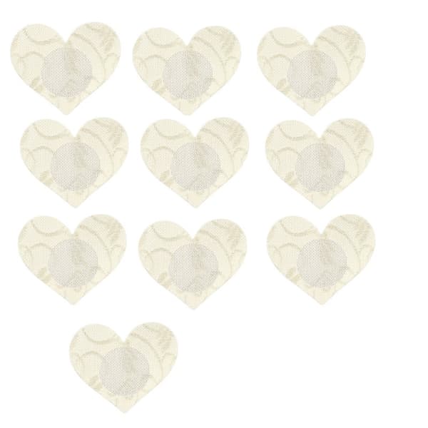 10 par hjerteformede blonde brystvorter White