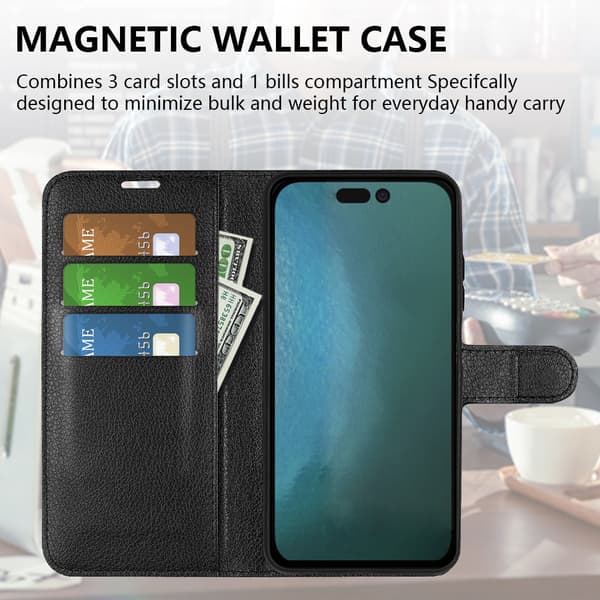 Lommebokveske Black iPhone 14 Pro Max