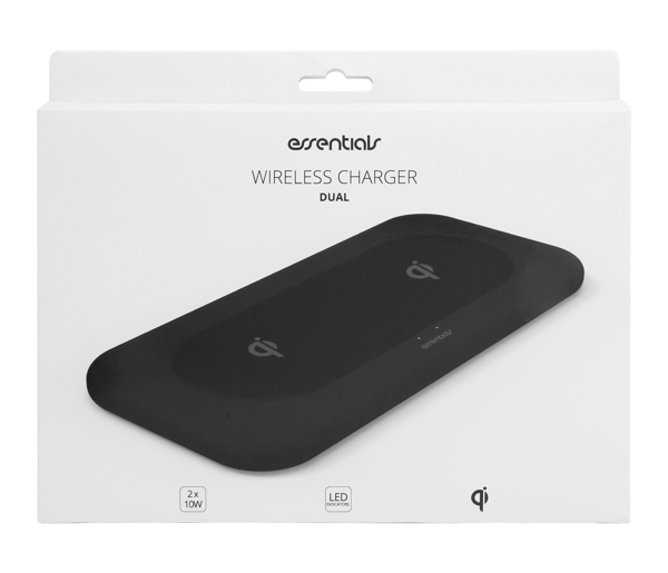 Qi Dual Wireless charger, 2x 10W, USB-C Cable 1m