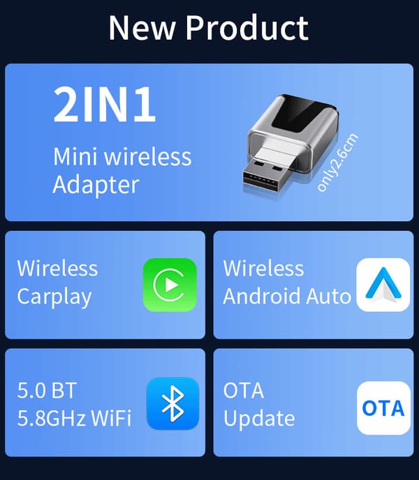 Trådlös CarPlay & Android Auto-adapter för bilar