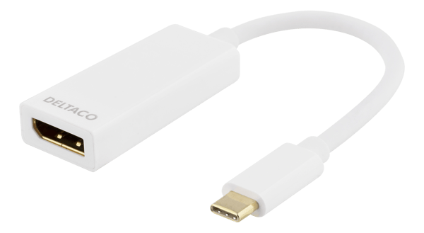 USB 3.1>DisplayPort adapter USB C DisplayPrt 19pin UHD white