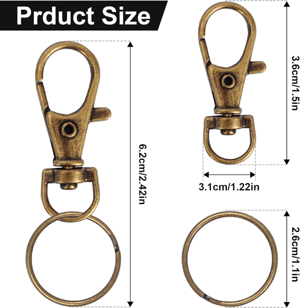 120-pack Metall Nyckelring Bronze