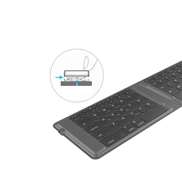 Tri-Fold Leather Bluetooth-tastatur - Bærbar og Stilig