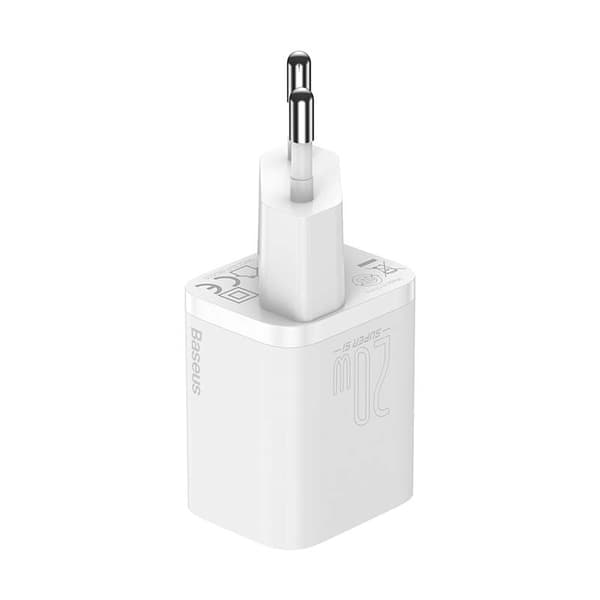Baseus Super Si Hurtiglader 1C 20W med USB-C-kabel for Lightning 1m (hvit)