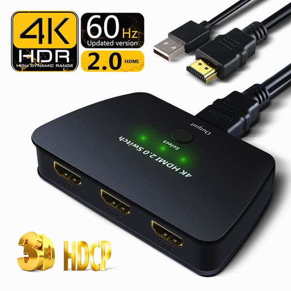 HDMI Switch 3-1 med HDR, 3D og 4K (2160p)