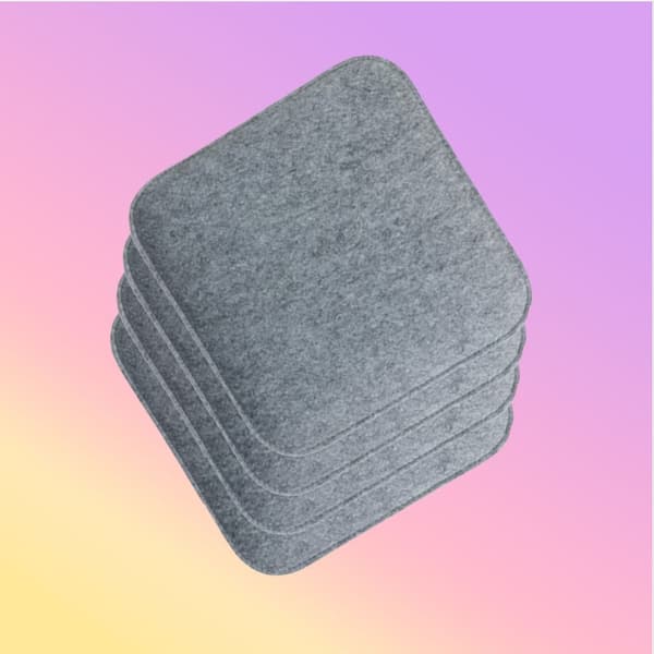 Sett med 4 Filt Stolputer - Memory Foam Puter for Kafé- og Restaurantstoler Grey