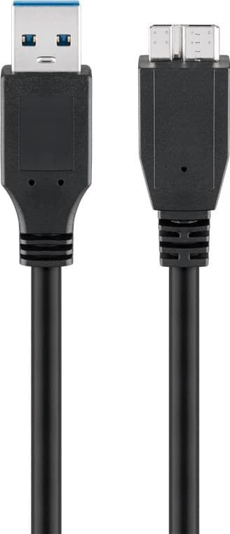 USB 3.0-kabel med Micro-B, svart
