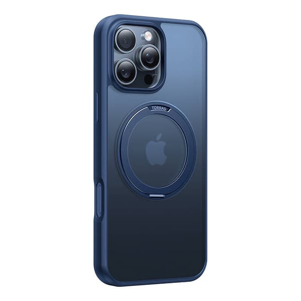 Torras Ostand Pro-deksel til iPhone 16 ProMax (blå)