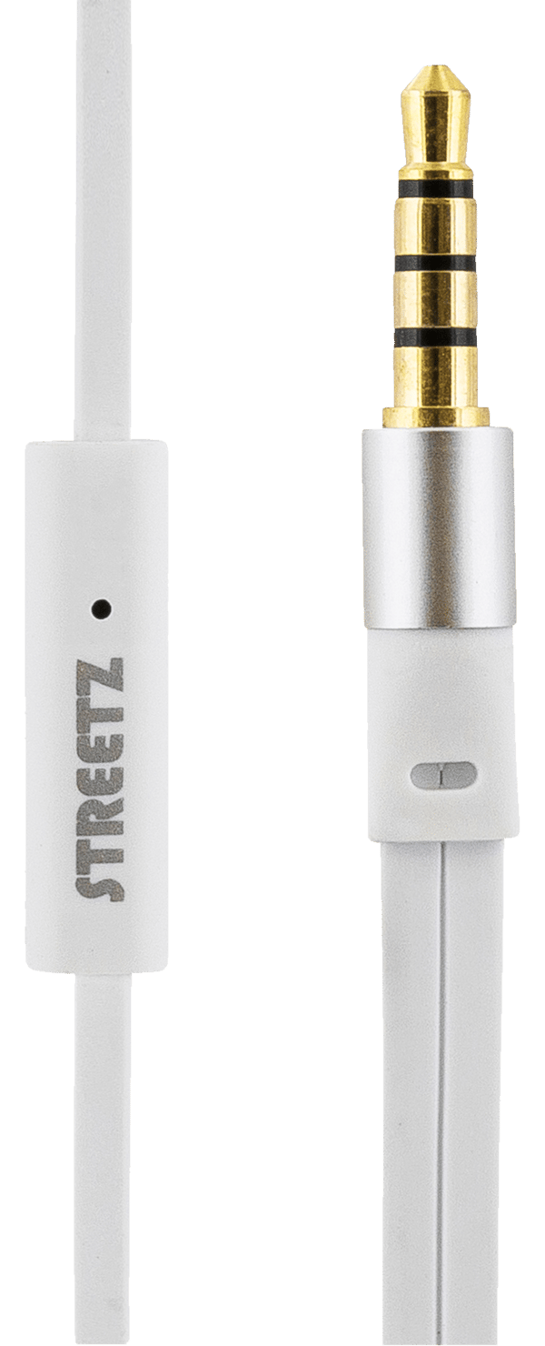 E110 In-ear earbuds, 1-button remote, 3.5mm, mic, white