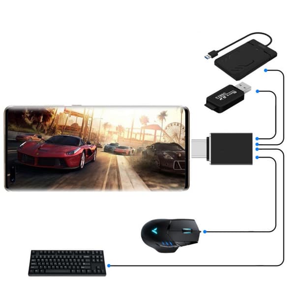 USB C - USB 3.1 -sovitin alumiiniseoksesta Silver