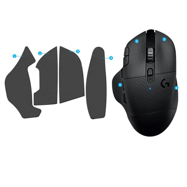 Forbedrede Grip Mouse Stickers til Logitech G604 - Mørkegrå