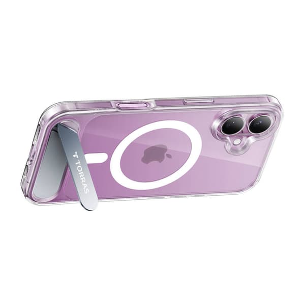 Etui Torras Pstand -sarja iPhone 16 Plus:lle (läpinäkyvä)