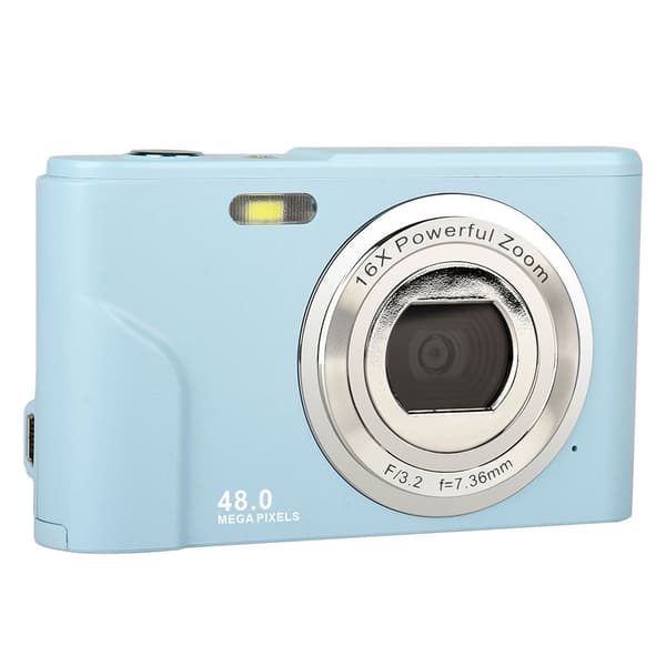 Digitalkamera 1080P, 48 megapiksler, 16x zoom LightBlue