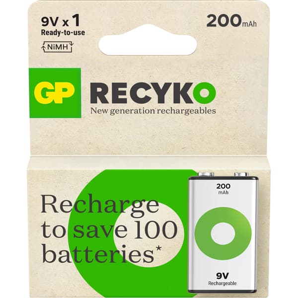 Batteri Recyko NiMH 9V 200mAh 1-Pack