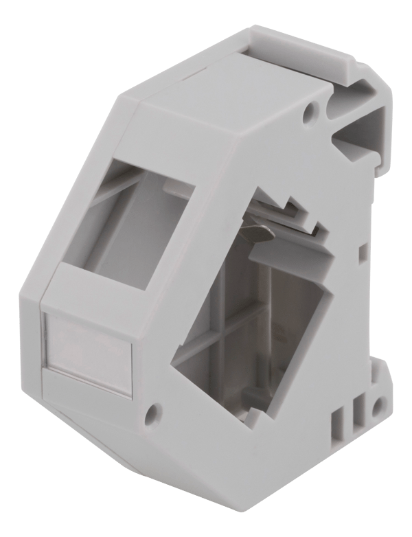 Keystone holder for DIN rail, shielding, plastic, grey