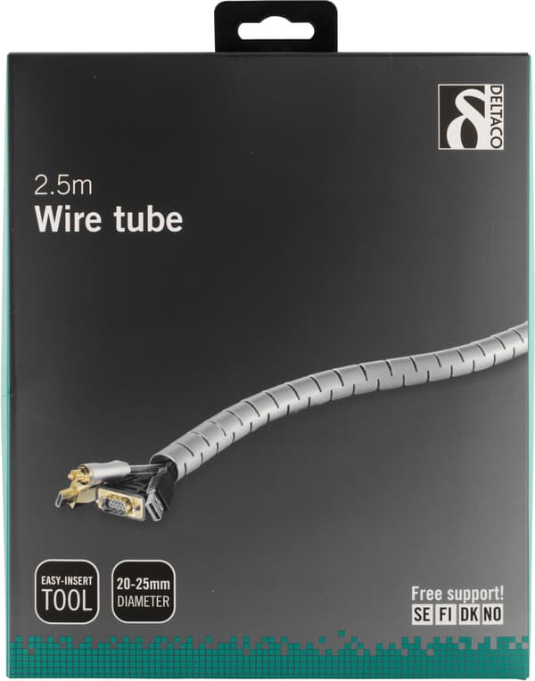 Nylon wire tube, 25mm diameter tool included, 2.5m, silver