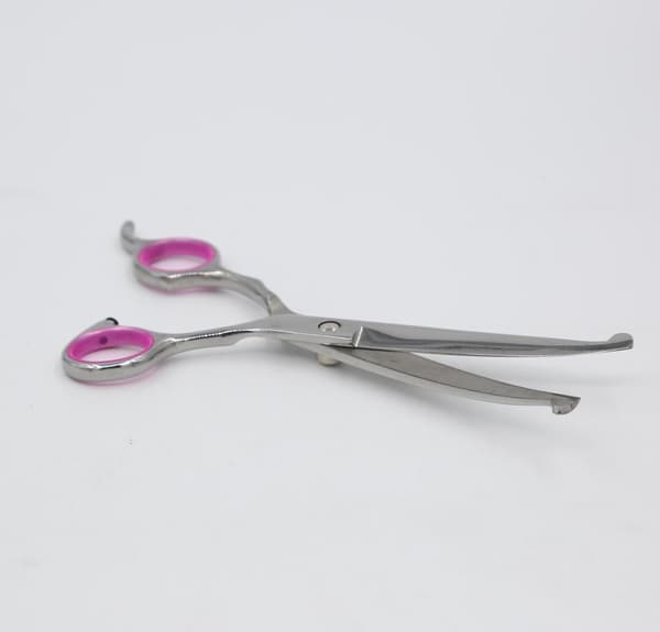 Hundesaks bøyd 19 cm Sølv/Rosa