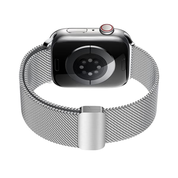 Milanese urrem i grafitfarvet rustfrit stål til Apple Watch Silver S
