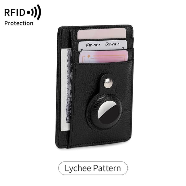 Elegant RFID-blokerende Airtag Tracker-kortpung Black
