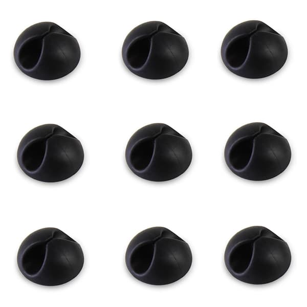 9-pack kabelhållare Black