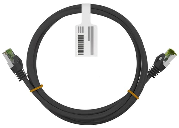 GHMT-sertifisert CAT 8.1 patchkabel, S/FTP (PiMF), svart