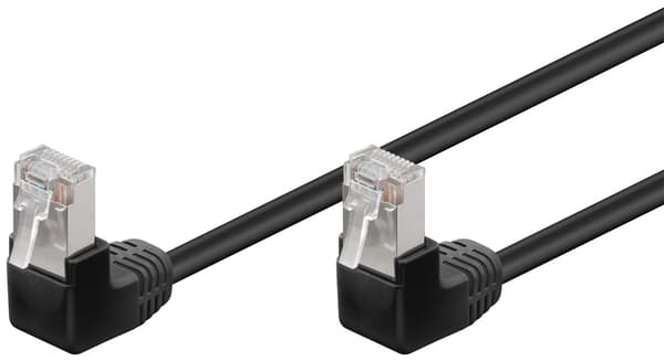 CAT 5e patchable 2x 90° kulmassa, F/UTP, musta