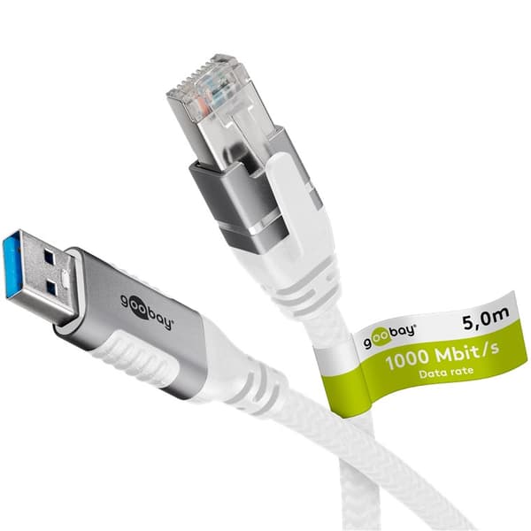 Ethernet-kaapeli USB-A 3.0 - RJ45, 5 m