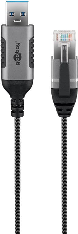 Ethernet-kabel USB-A 3.0 til RJ45, Slim, 7,5 m