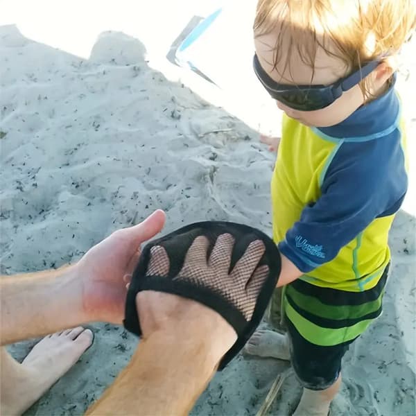 Strandsandfjernelseshandske - Blød Polyester Sandskrubber Pink