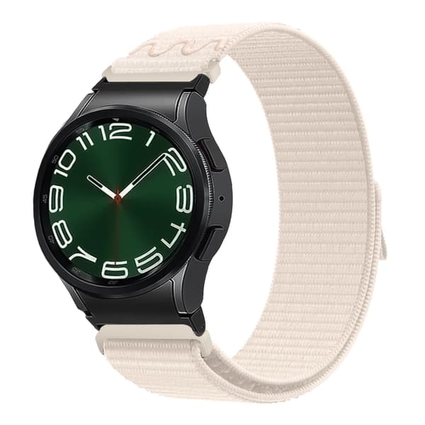 Stjernelys Beige Nylon Urrem til Samsung Watch 6/5/4