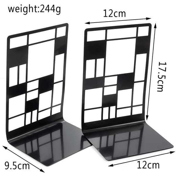 Halkfria Bokstöd i Metall 2-pack Square