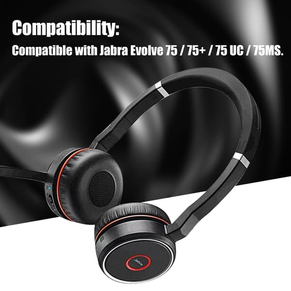 Öronkuddar för Jabra Evolve 75 / 75+ / 75 UC / 75MS Black