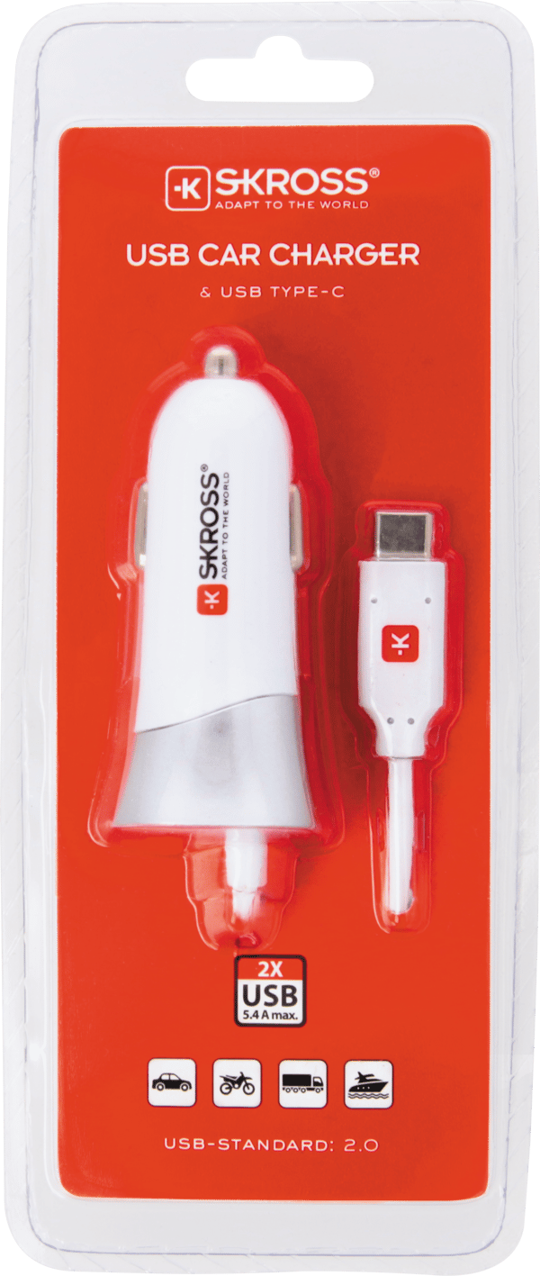USB-billaddare med Typ-C-kabel (2.0)