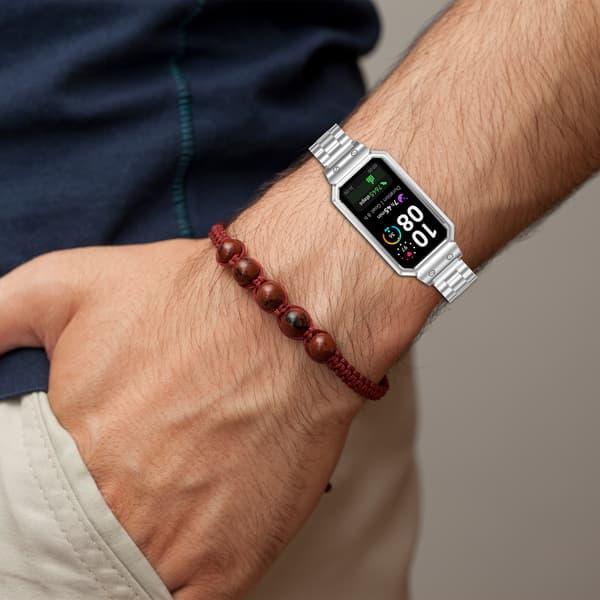 Rustfrit stålrem til Huawei Band 10/9/8 Black