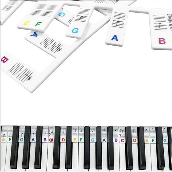 88-Key Silicone Piano Keyboard Stickers MultiColor