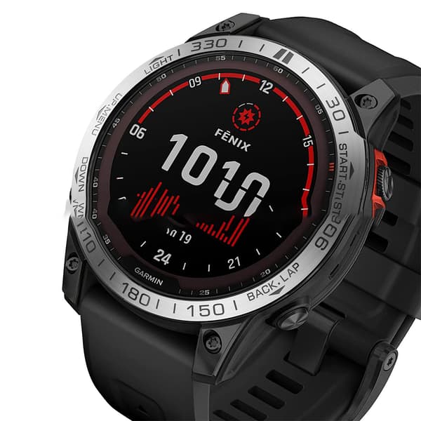 Stilfuld ramme kompatibel med Garmin Fenix ​​7X Silver