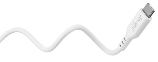 USB-C™-silikonekabel, 1,5 m, hvid